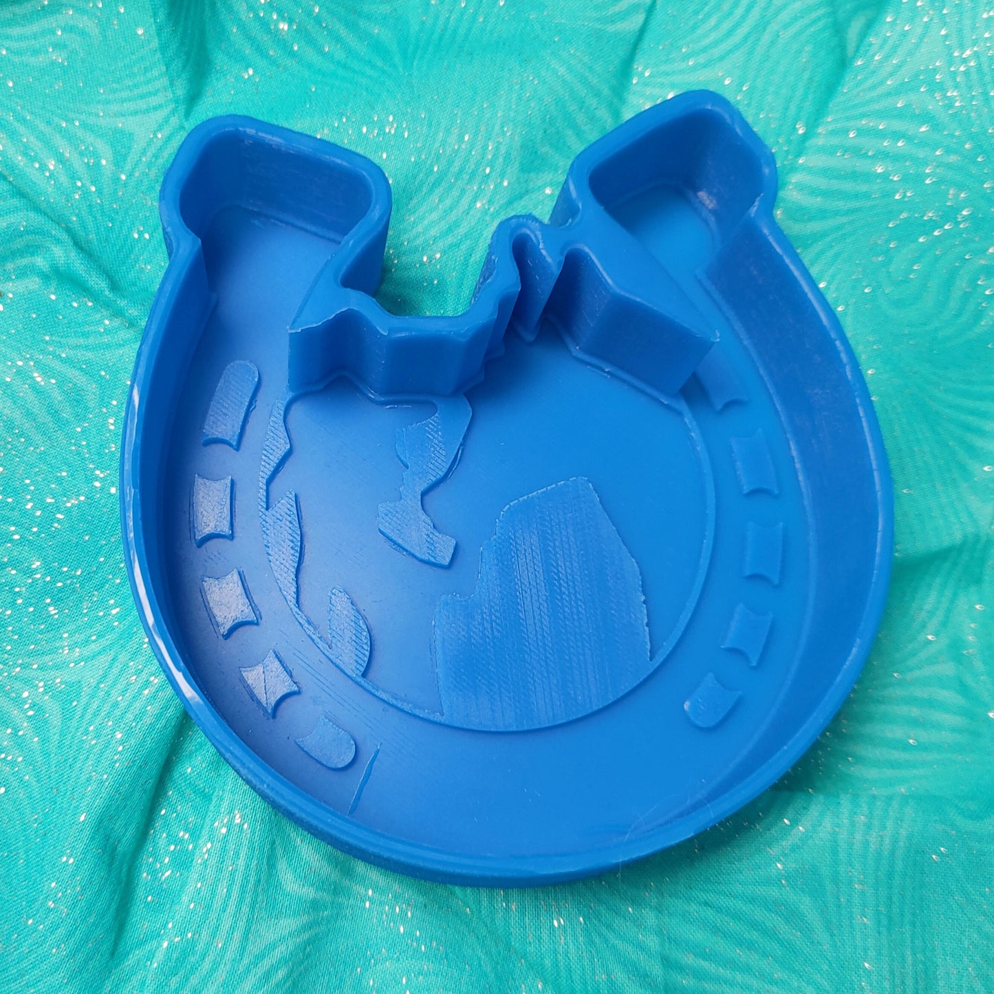 Horseshoe with horse & girl- Silicone Freshie Mold