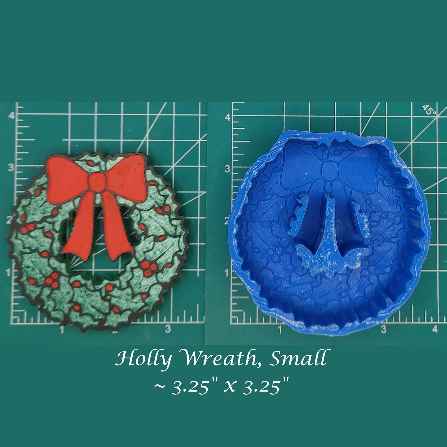 Holly Christmas Wreath - Freshie Mold - 1119