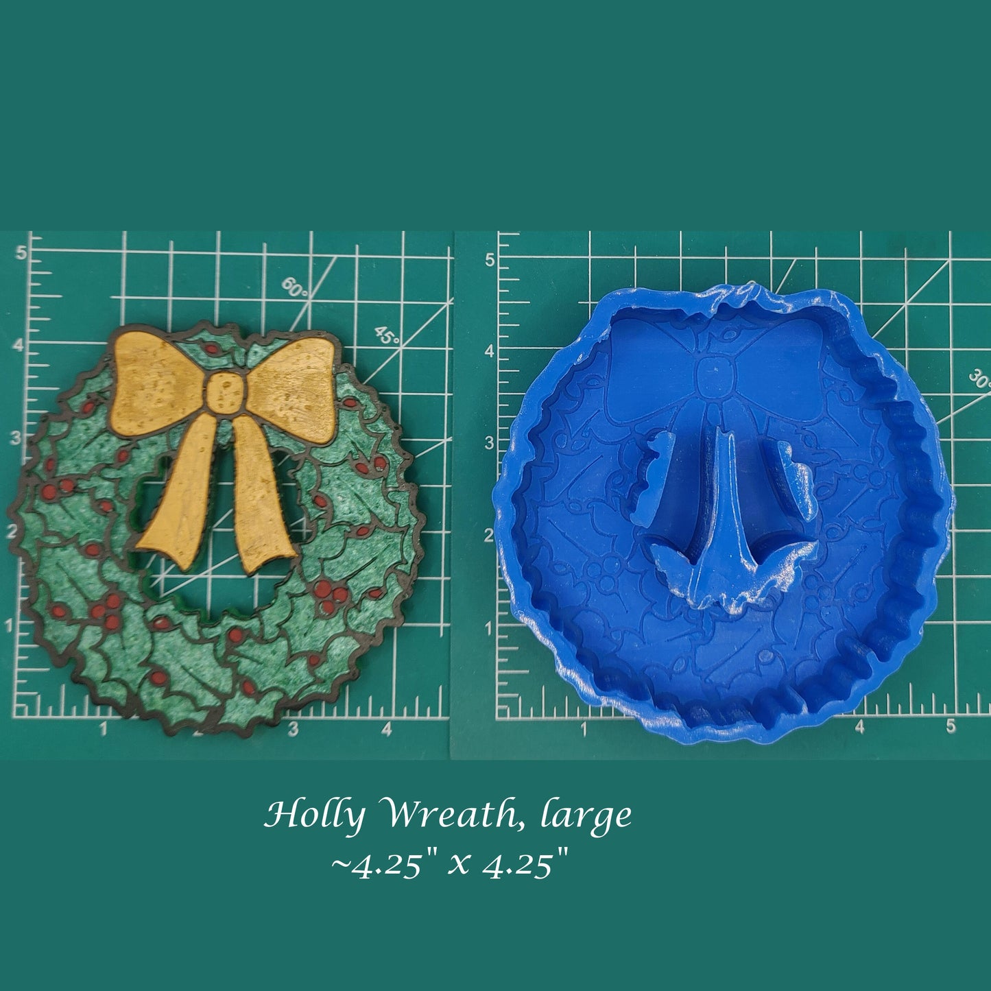 Holly Christmas Wreath - Freshie Mold - 1119