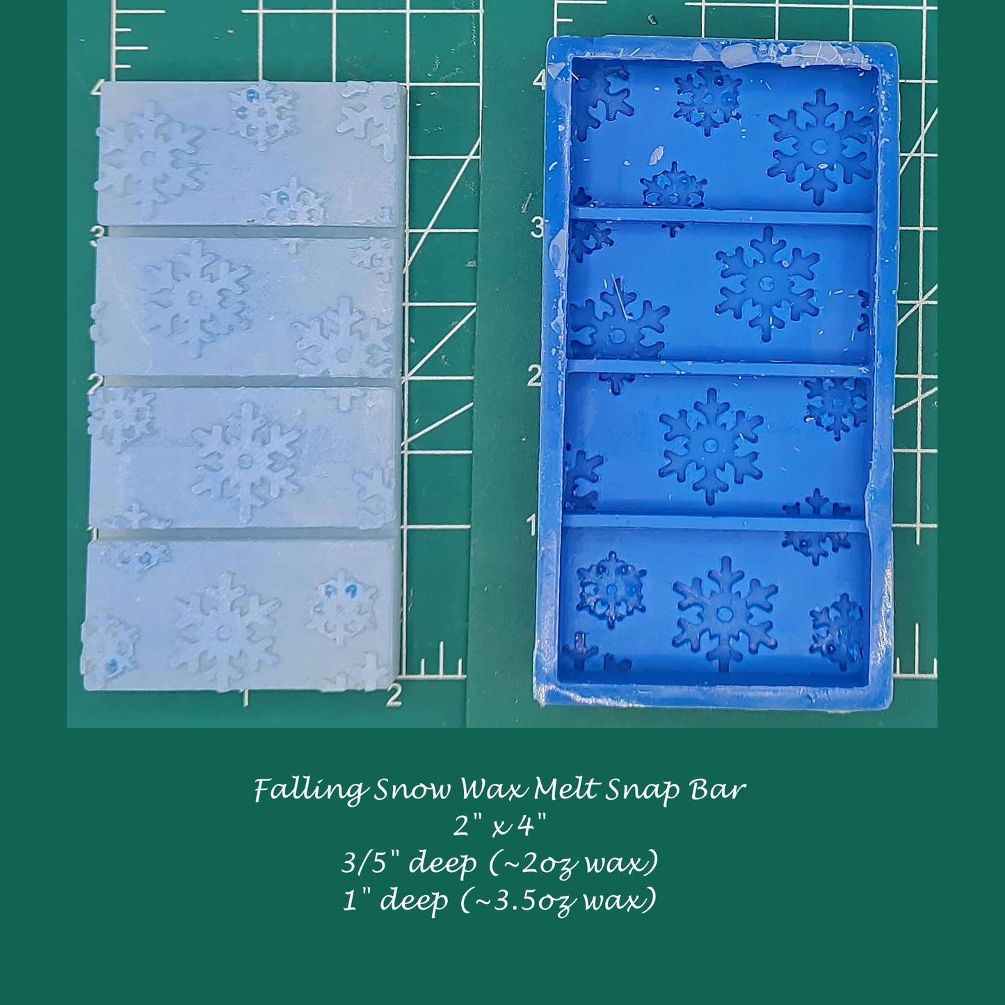 Falling Snow Wax Melt Snap Bar Silicone Mold