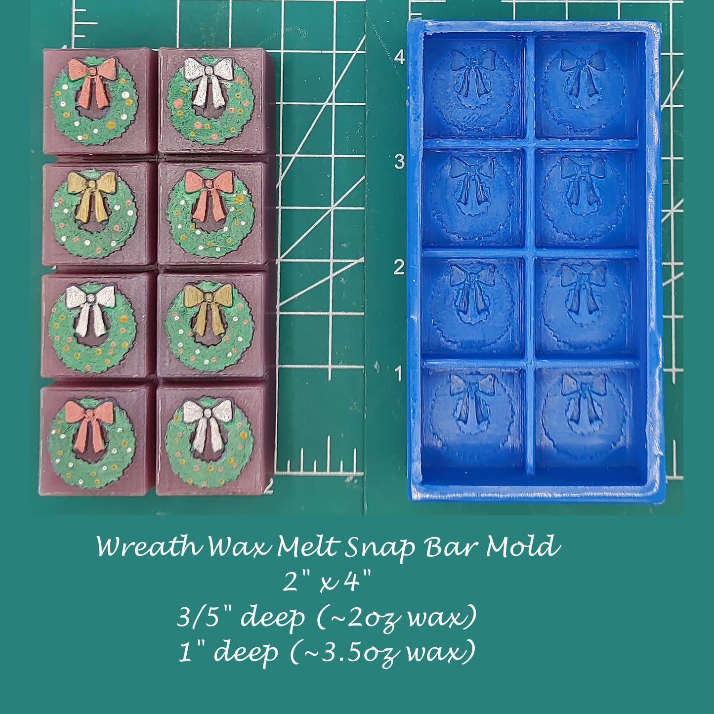 Wreath Wax Melt Snap Bar Silicone Mold