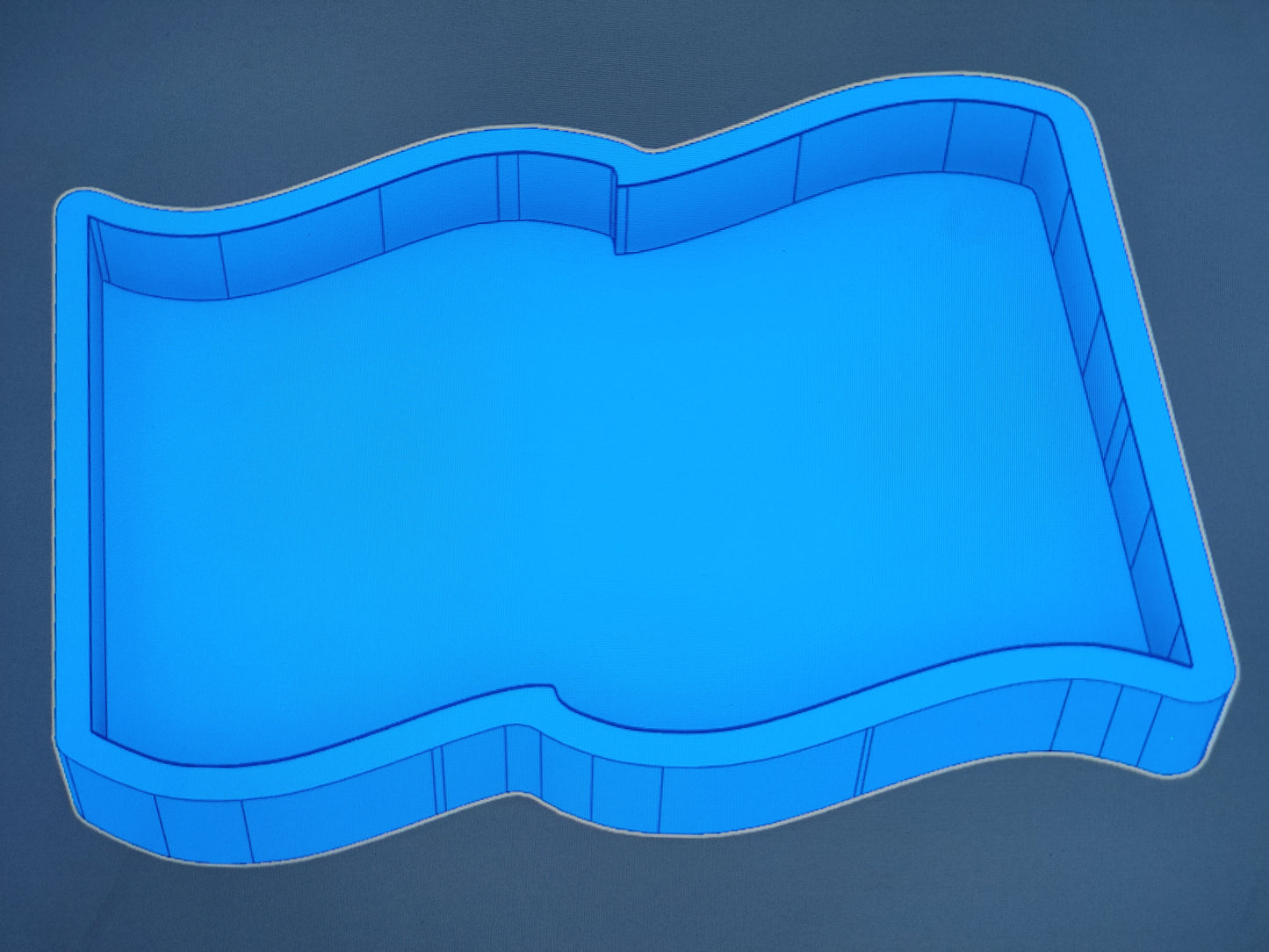 Flag, Wavy Large 7in - Silicone Resin/Clay Mold