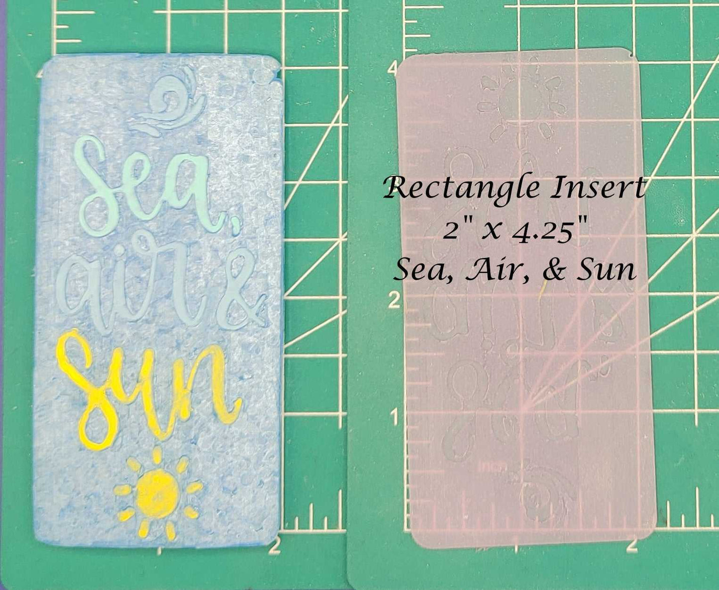 4.25" x 2" rectangle Inserts - Silicone Freshie Mold