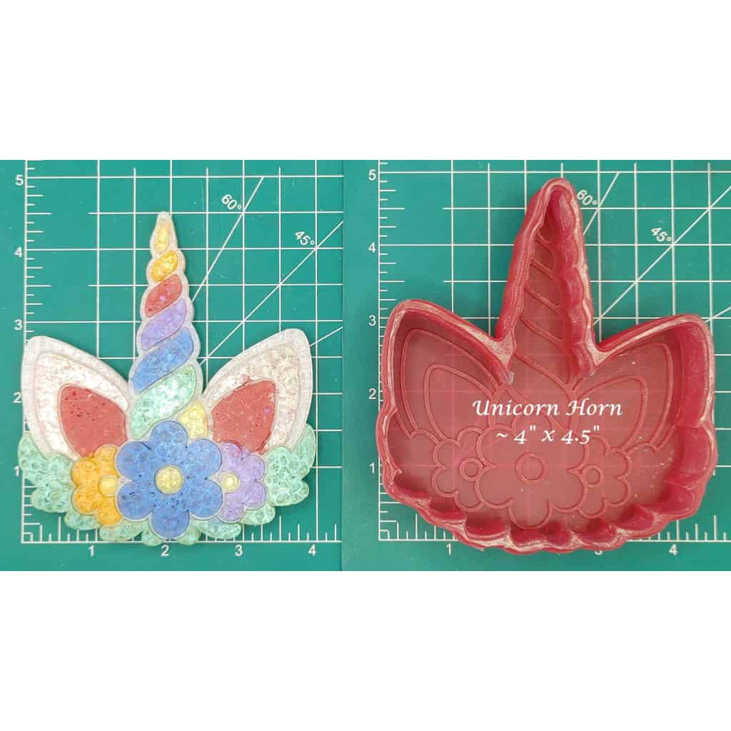 Unicorn Horn with Flowers - Silicone Freshie Molds