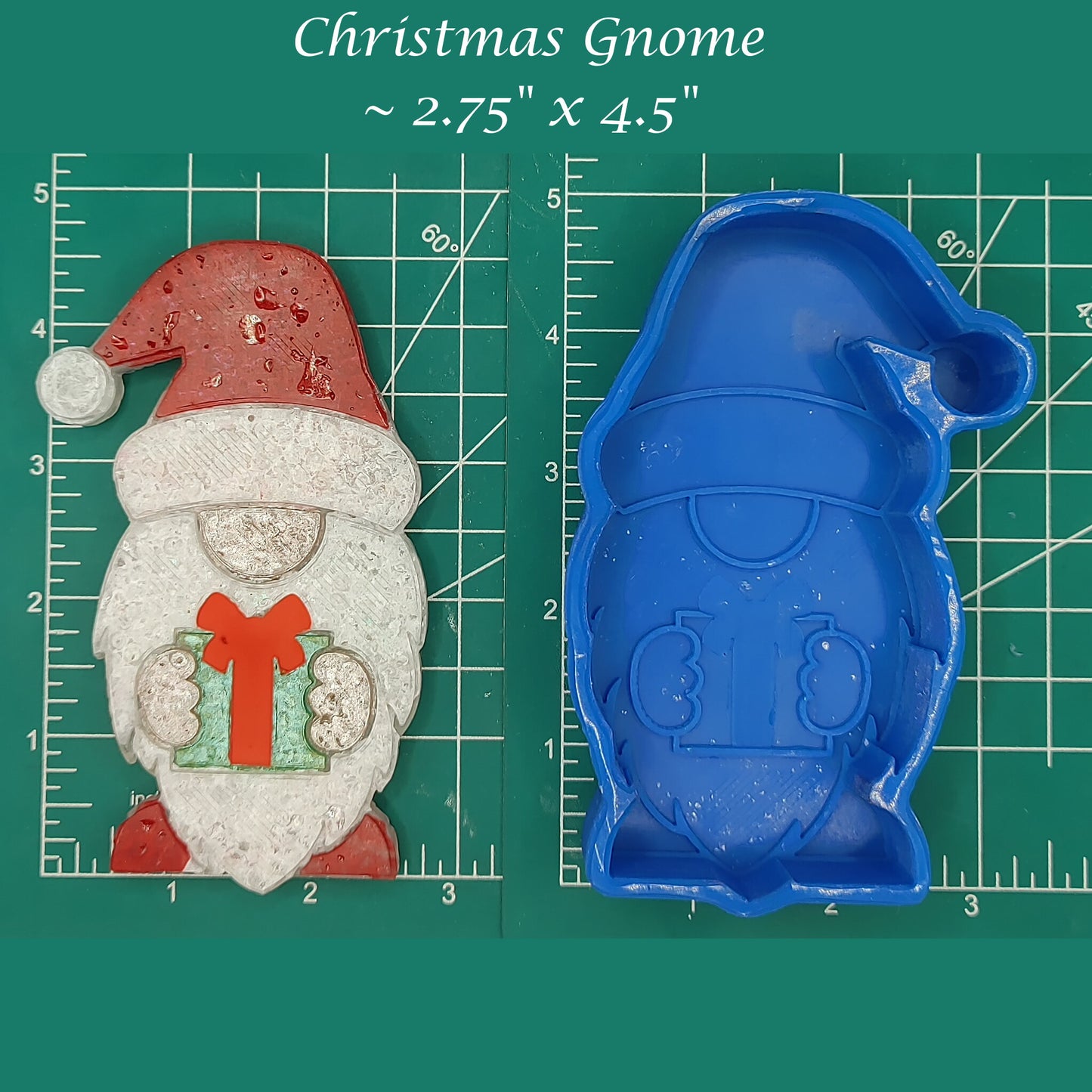 Christmas Gnome with Present - Silicone Freshie Mold