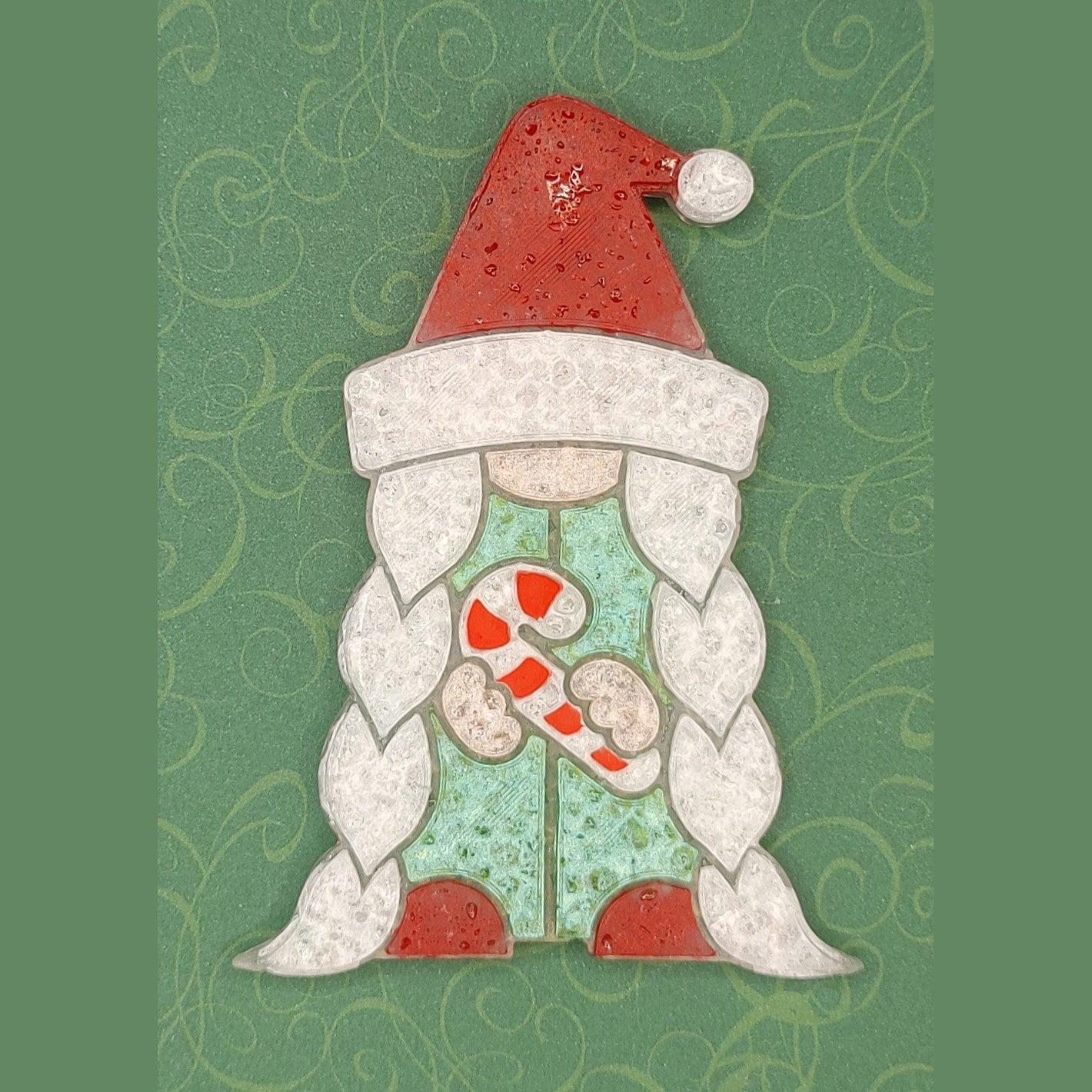 Christmas Gnome with Candy Cane - Silicone Freshie Mold
