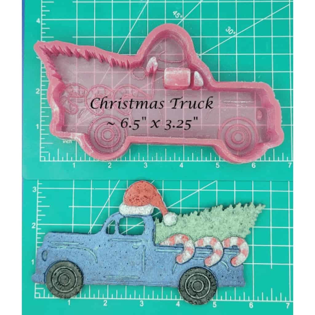 Christmas Truck with tree - Silicone Freshie Mold