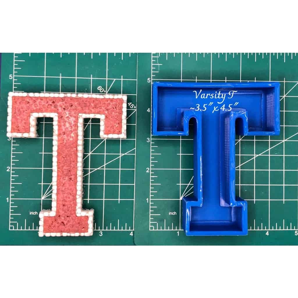 Varsity Font T - Silicone Freshie Mold