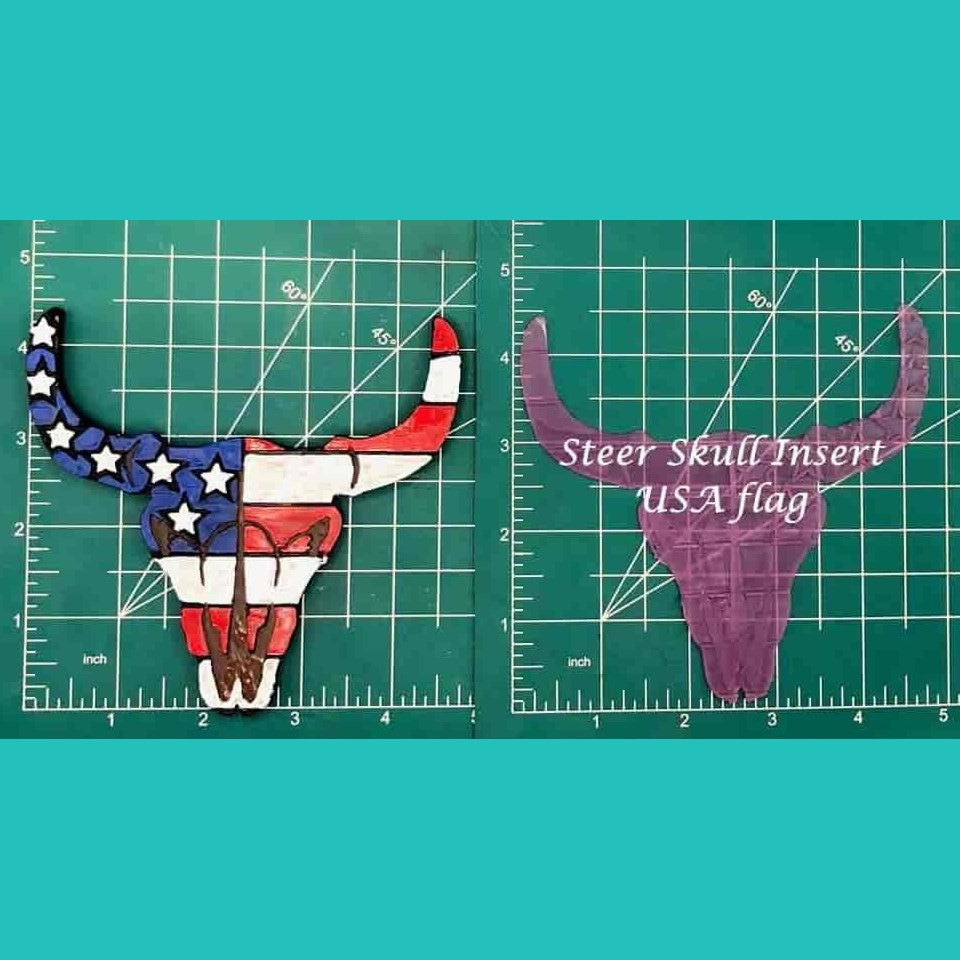 Steer Skull Inserts - Silicone Freshie Mold