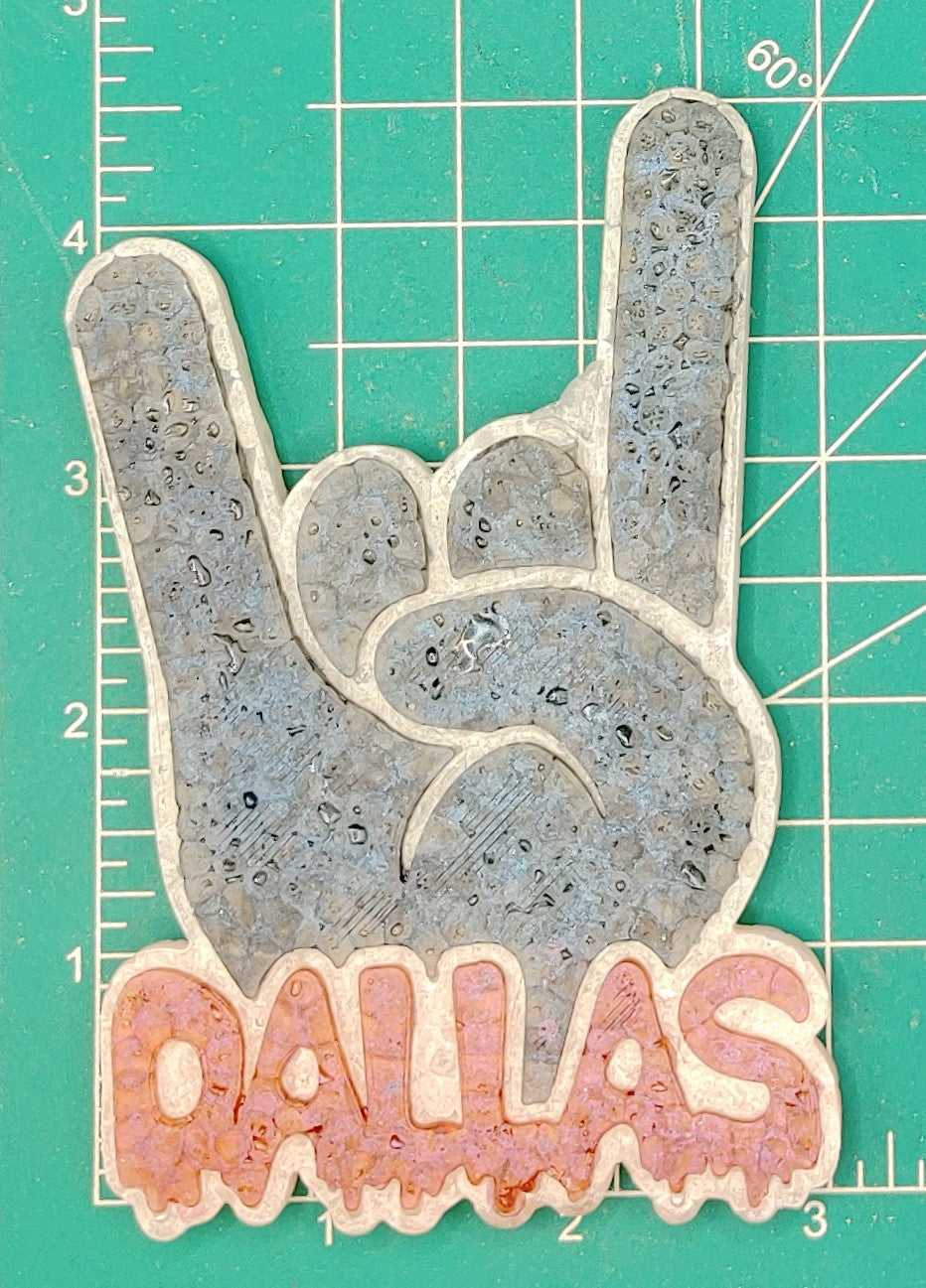 Hand sign with Melting Dallas - Silicone Freshie Mold