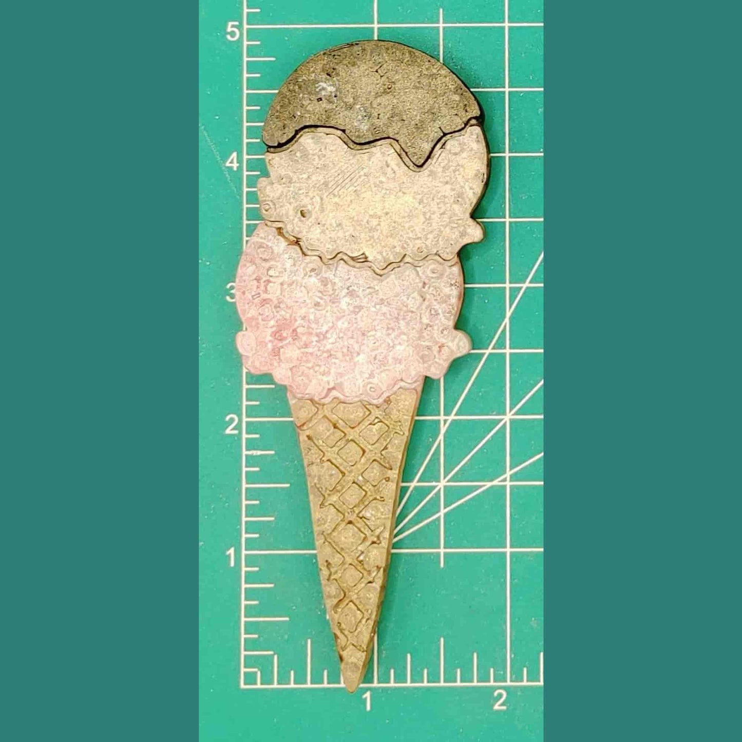 Ice Cream Cone 2 scoops - Silicone freshie mold