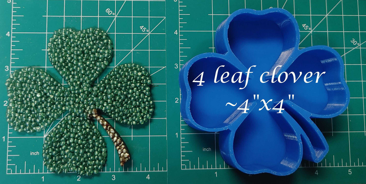 4 Leaf Clover or Shamrock Inserts - Silicone Freshie Mold