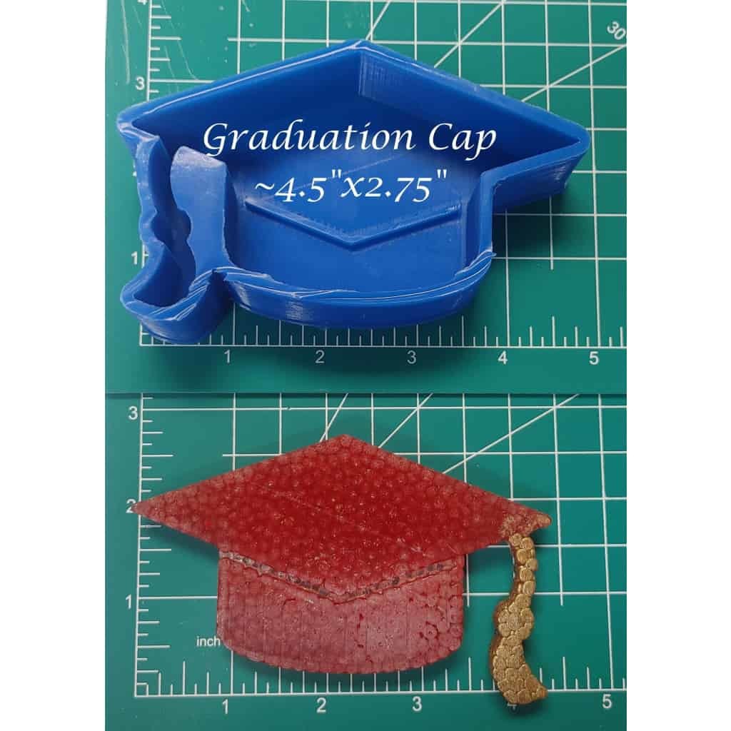 Graduation Cap and Inserts - Silicone Freshie Mold