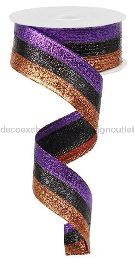 1.5"X10Yd 3-In-1 Metallic Ribbon Purple/Black/Copper RG015367K