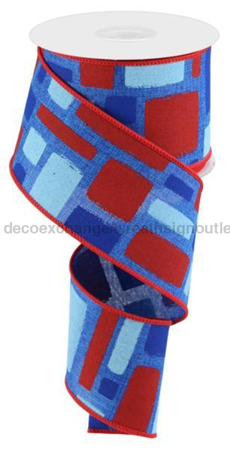 2.5"X10Yd Bold Brush Strokes/Royal Royal/Red/Lt Blue/Blue RGC128225