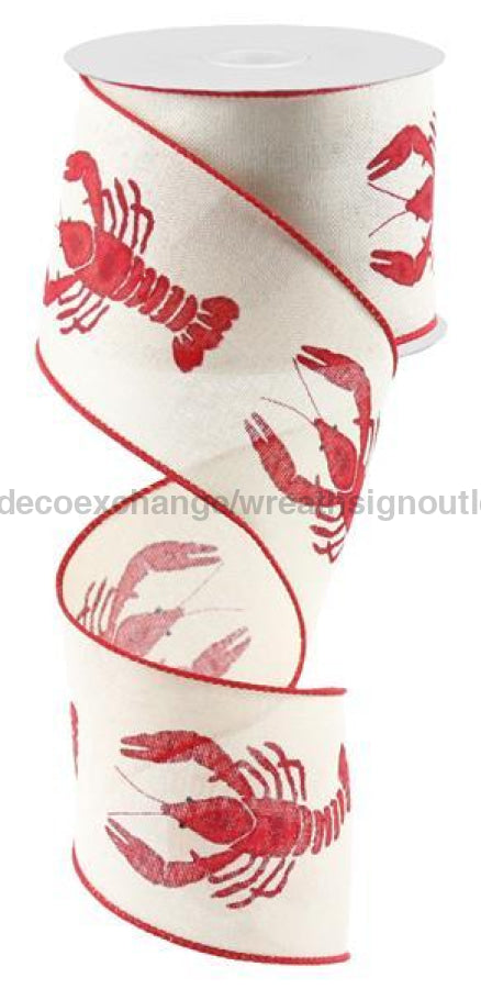 2.5"X10Yd Crawfish On Royal Cream/Red/Black RG01666C2