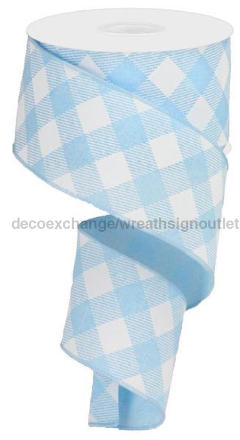 2.5"X10Yd Diagonal Check On Royal Pale Blue/White RGA126514