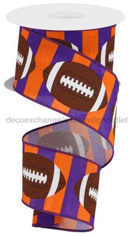 2.5"X10Yd Football On Royal Orange/Purple/Brown RGA1431M2