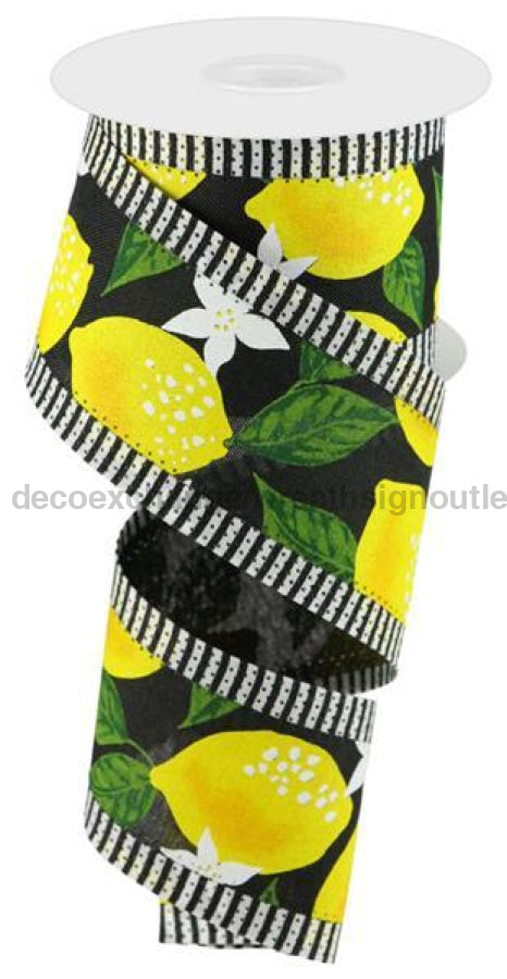 2.5"X10Yd Lemons/Thin Stripe Black/Yellow/White RG0887502