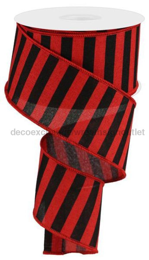 2.5"X10Yd Medium Horizontal Stripe/Royal Red/Black RG0184624