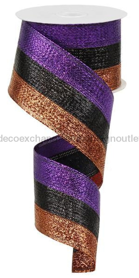 2.5"X10Yd 3-In-1 Metallic Ribbon Purple/Black/Copper RG015377K