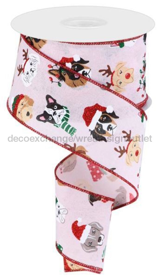 2.5"X10Yd Christmas Dogs Pink/Red/Wht/Blk/Gld RGC174715