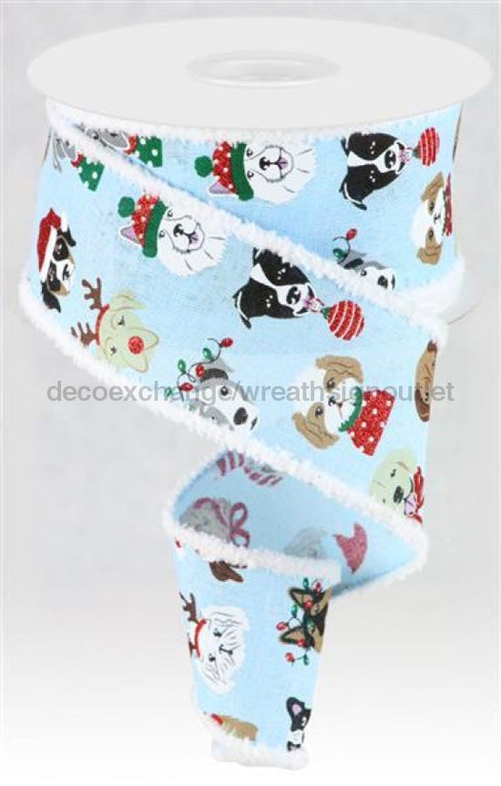 2.5"X10Yd Christmas Dogs W/Drift Blue/Red/Wht/Blk/Gld RGA832114