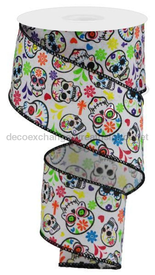 2.5"X10Yd Day Of The Dead On Royal White/Mulit RGA146727