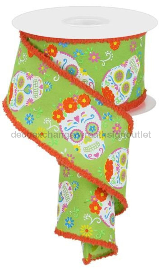 2.5"X10Yd Day Of The Dead/Drift Lime/Multi/Orange RGA8199E9