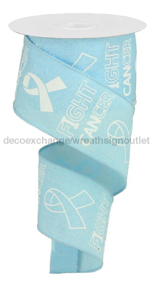 2.5"X10YD FIGHT CANCER ON ROYAL Pale Blue/White RGA141414