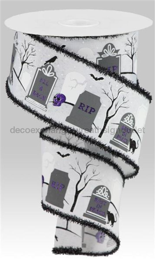 2.5"X10Yd Graveyard/Faux Ryl/Tinsel White/Grey/Black RG0850327