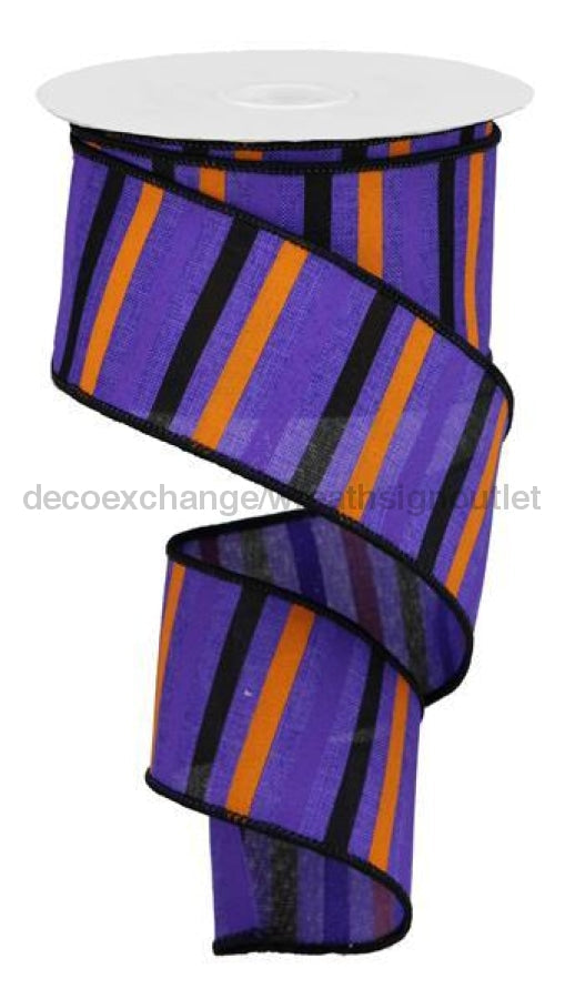 2.5"X10Yd Horizontal Stripe/Royal Purple/Orange/Black RGA12146A