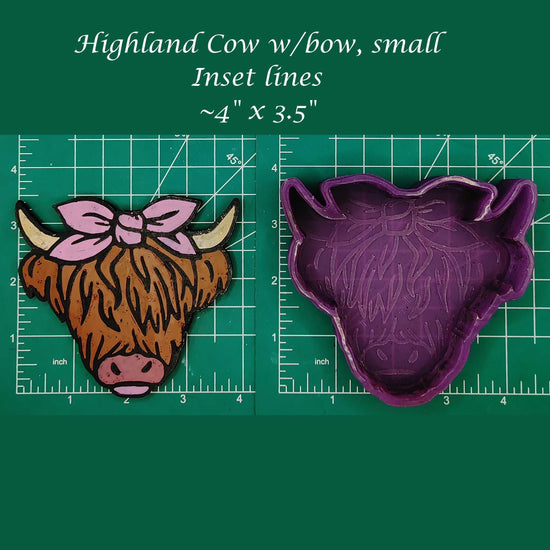 Highland Cow with Bow - Silicone Freshie Mold