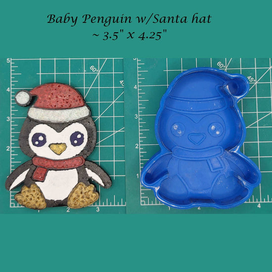 Baby Penguin w/ Santa Hat Freshie Mold