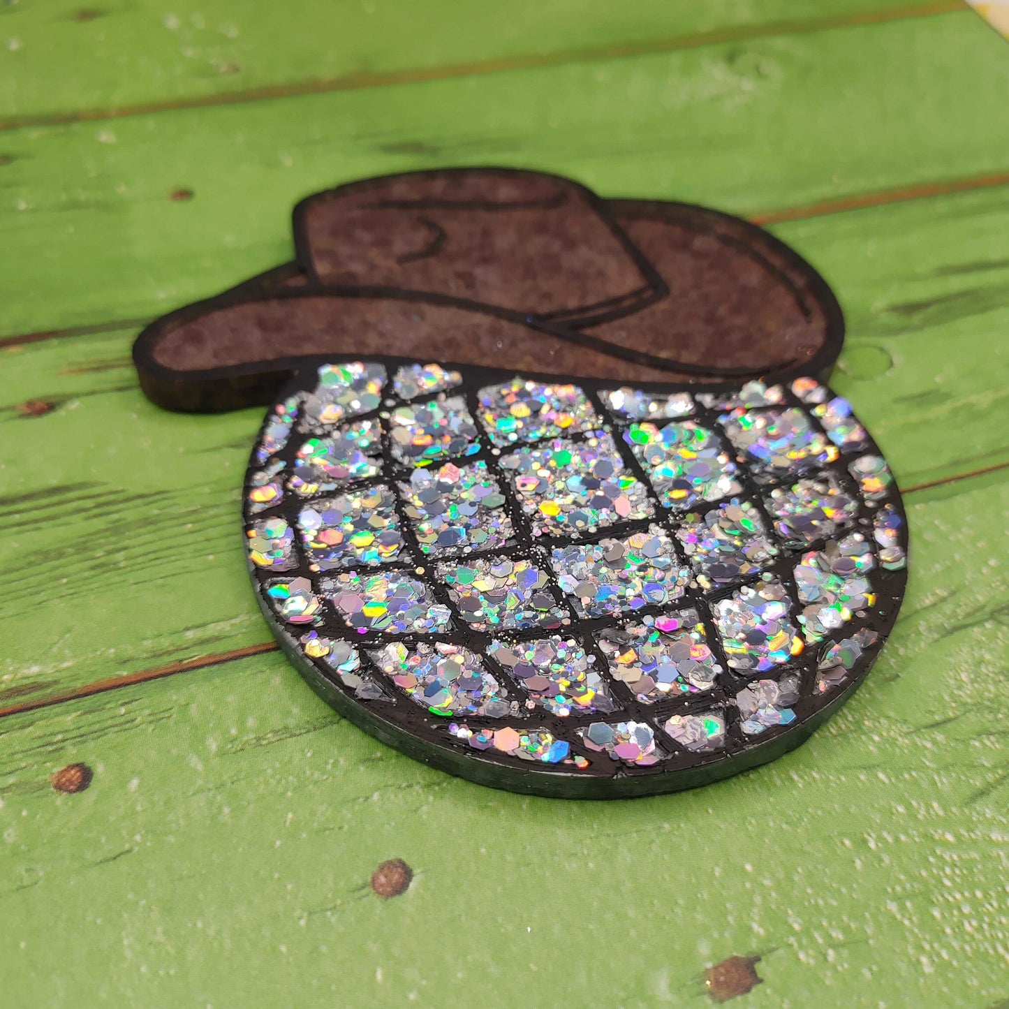 Disco Ball with cowboy hat - Silicone freshie mold