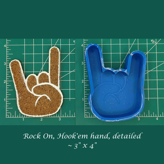 Detailed Rock On, Hook'em Hand -Silicone freshie mold