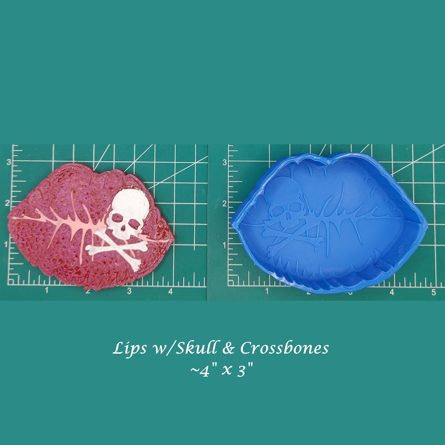 Lips with Skull & Crossbones - Silicone Freshie Mold
