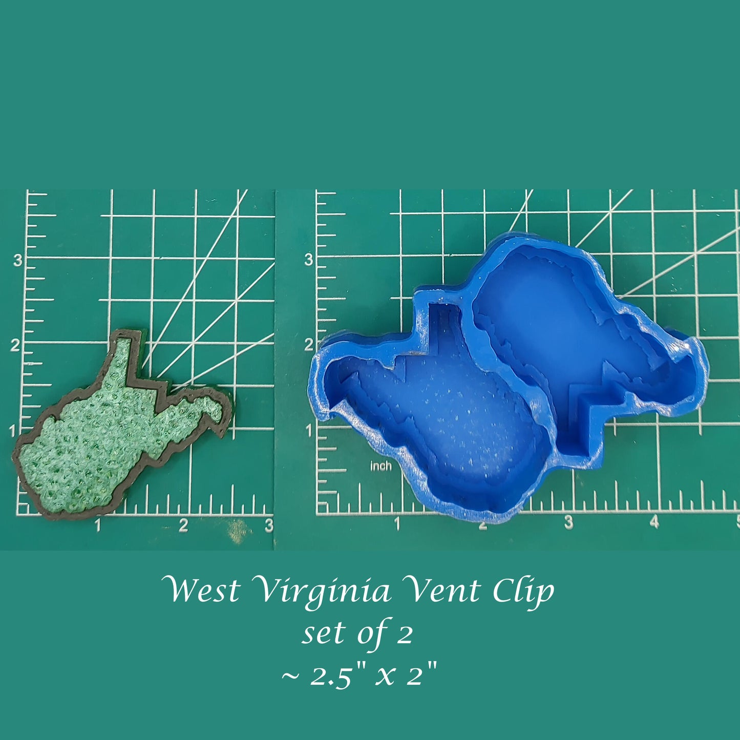 West Virginia - Flat Front - Silicone Freshie Mold