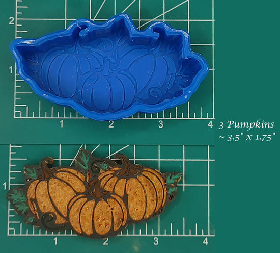 3 Pumpkins - Silicone Freshie Mold
