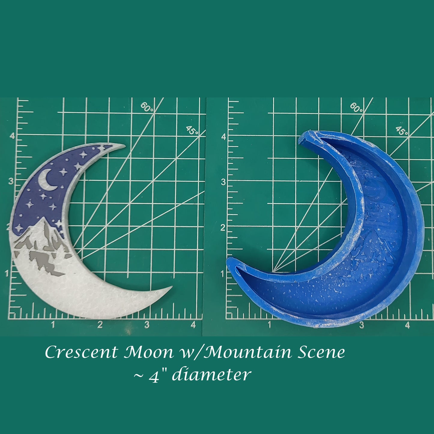 Crescent Moon with Mountains - Silicone Freshie Mold