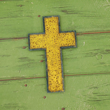 Cross with Inset Border Silicone Resin Mold or Freshie Mold