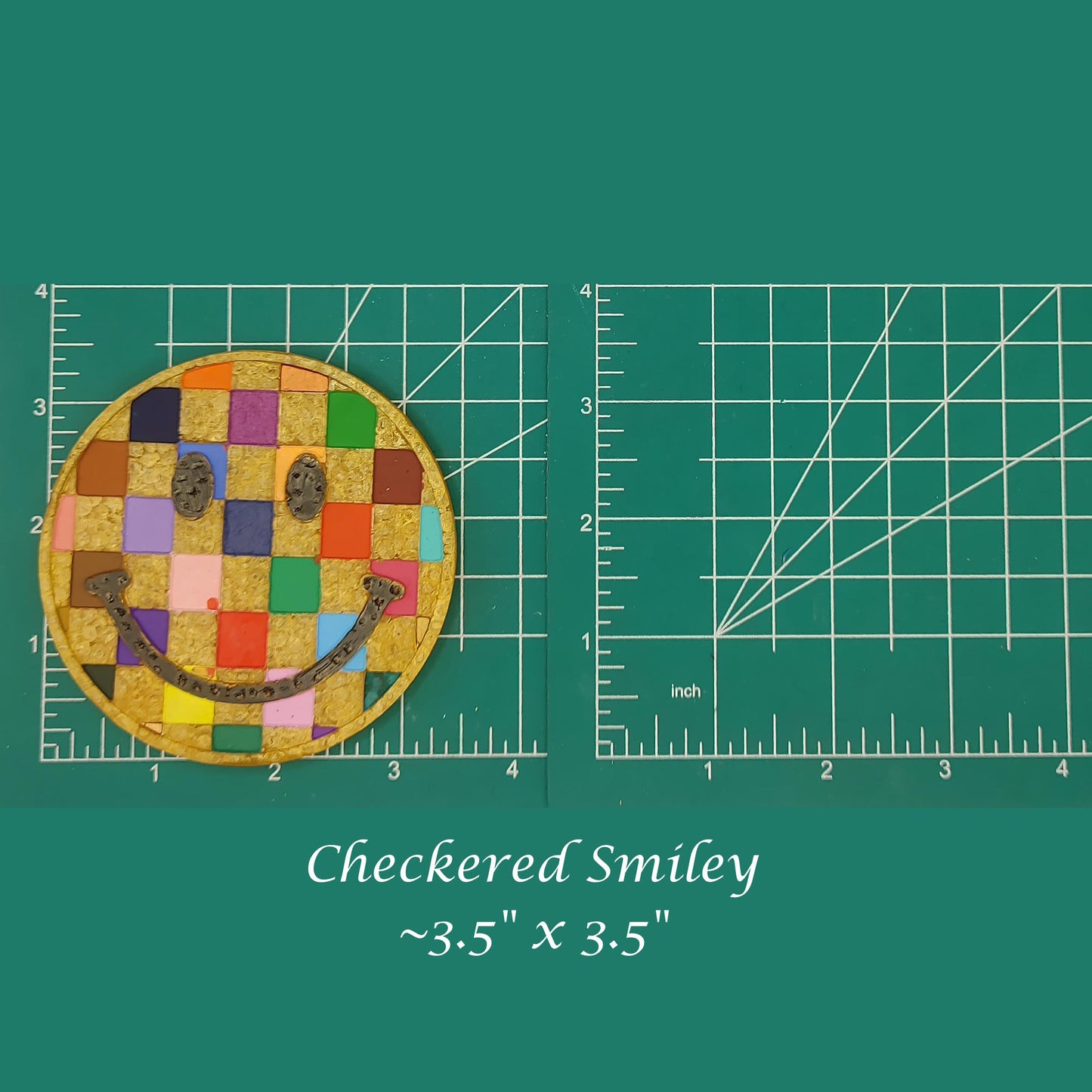 Checkered Smiley - Silicone Freshie Mold