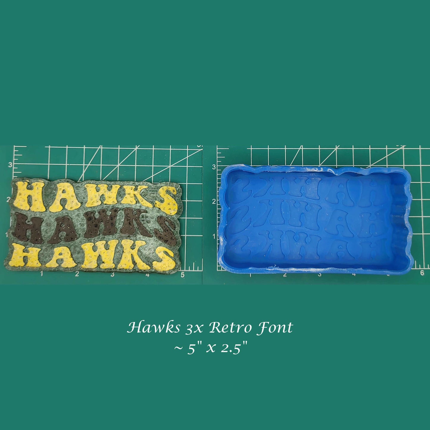 Hawks Hawks Hawks retro font - Silicone Freshie Mold