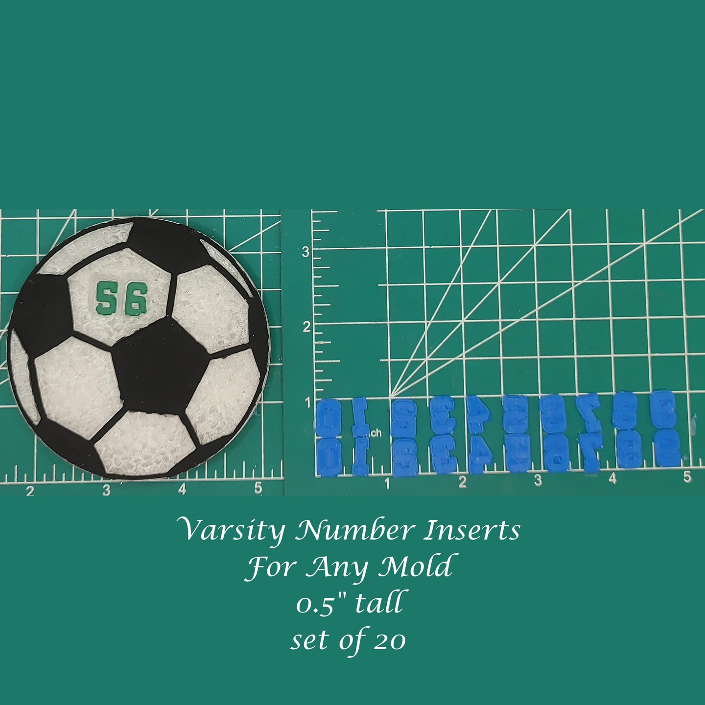 Varsity Number Inserts for any mold - Silicone Freshie Mold