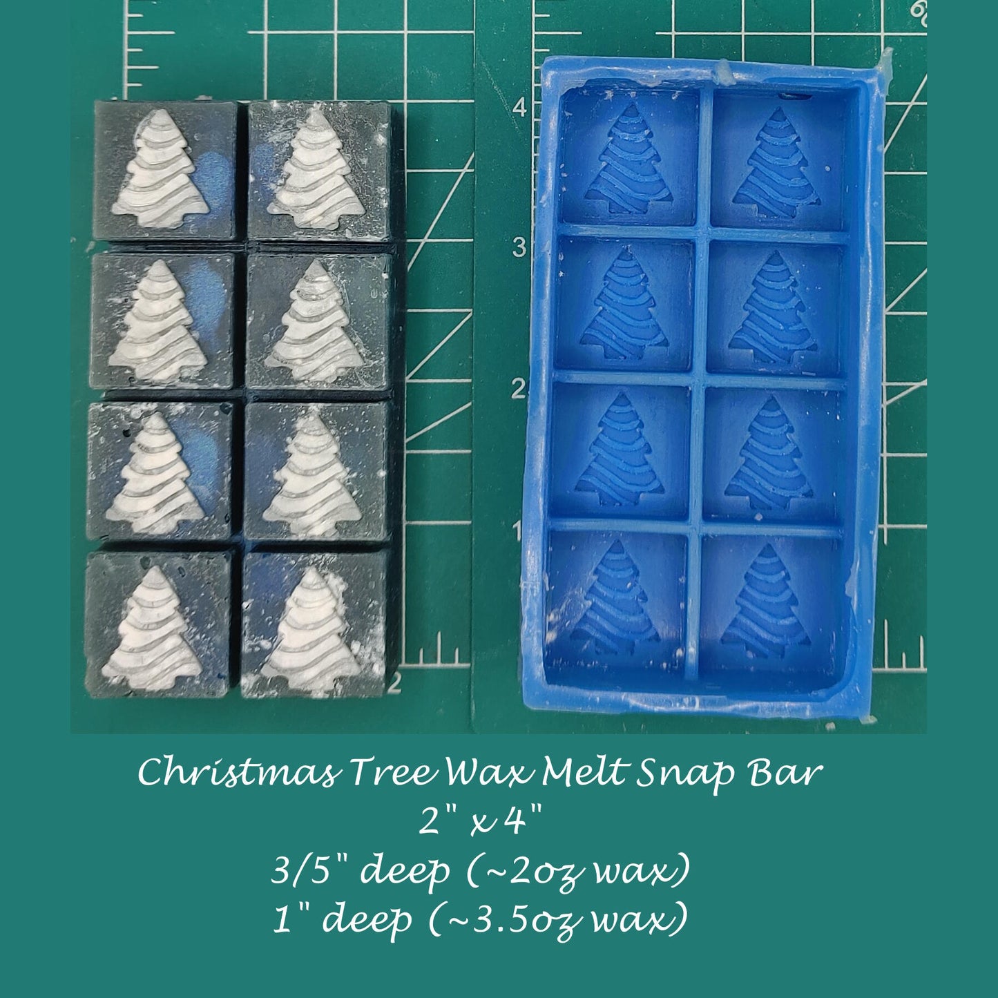 Christmas Tree Wax Melt Snap Bar Silicone Mold