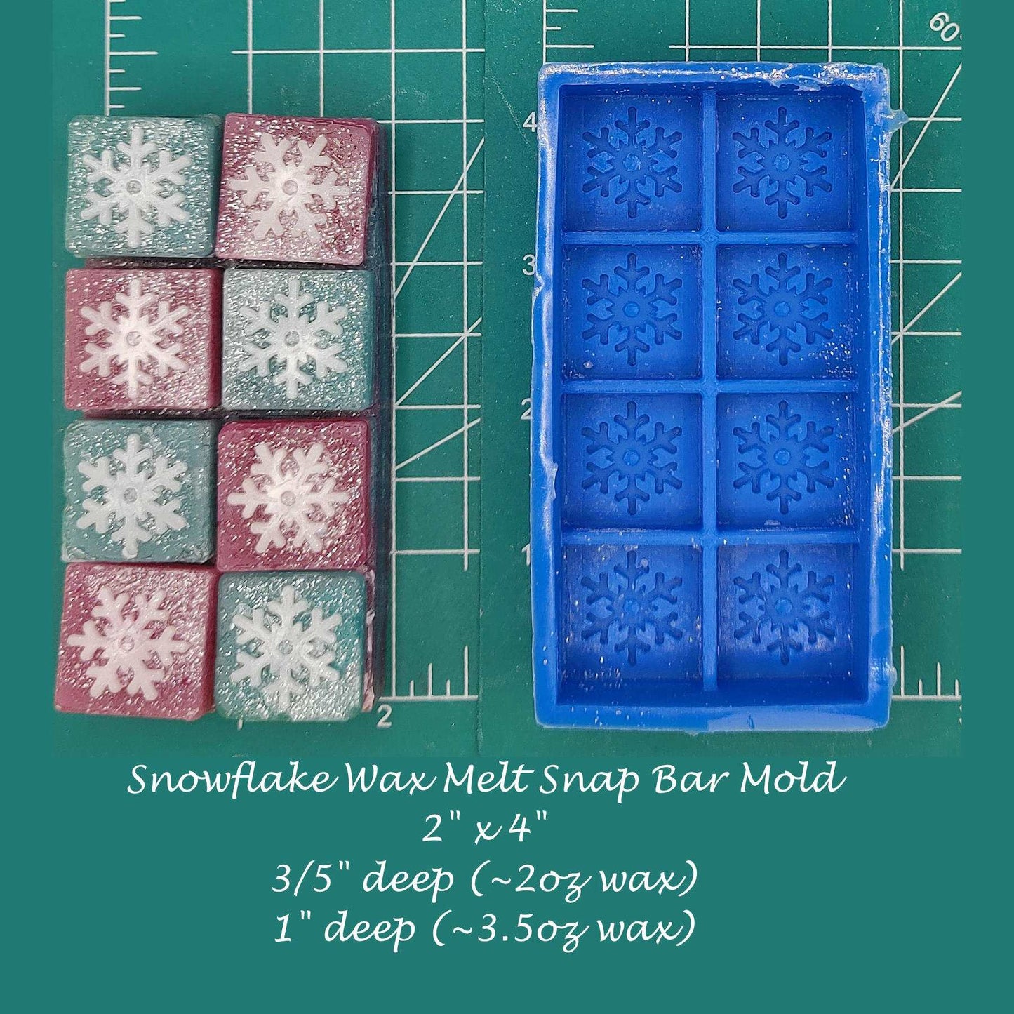 Snowflakes Wax Melt Snap Bar Silicone Mold