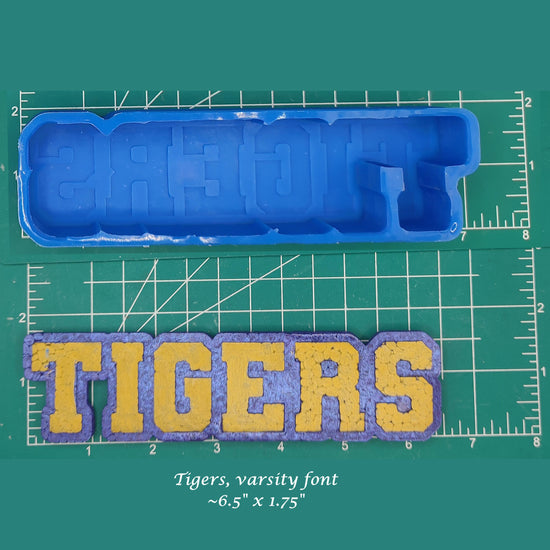 Tigers - Varsity Font - Silicone Freshie Mold