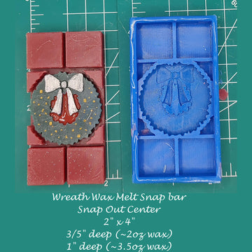 Wreath - Snap Out Center - Wax Melt Snap Bar Silicone Mold