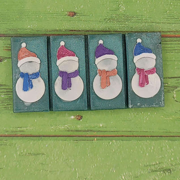 Snowman Wax Melt Snap Bar Silicone Mold