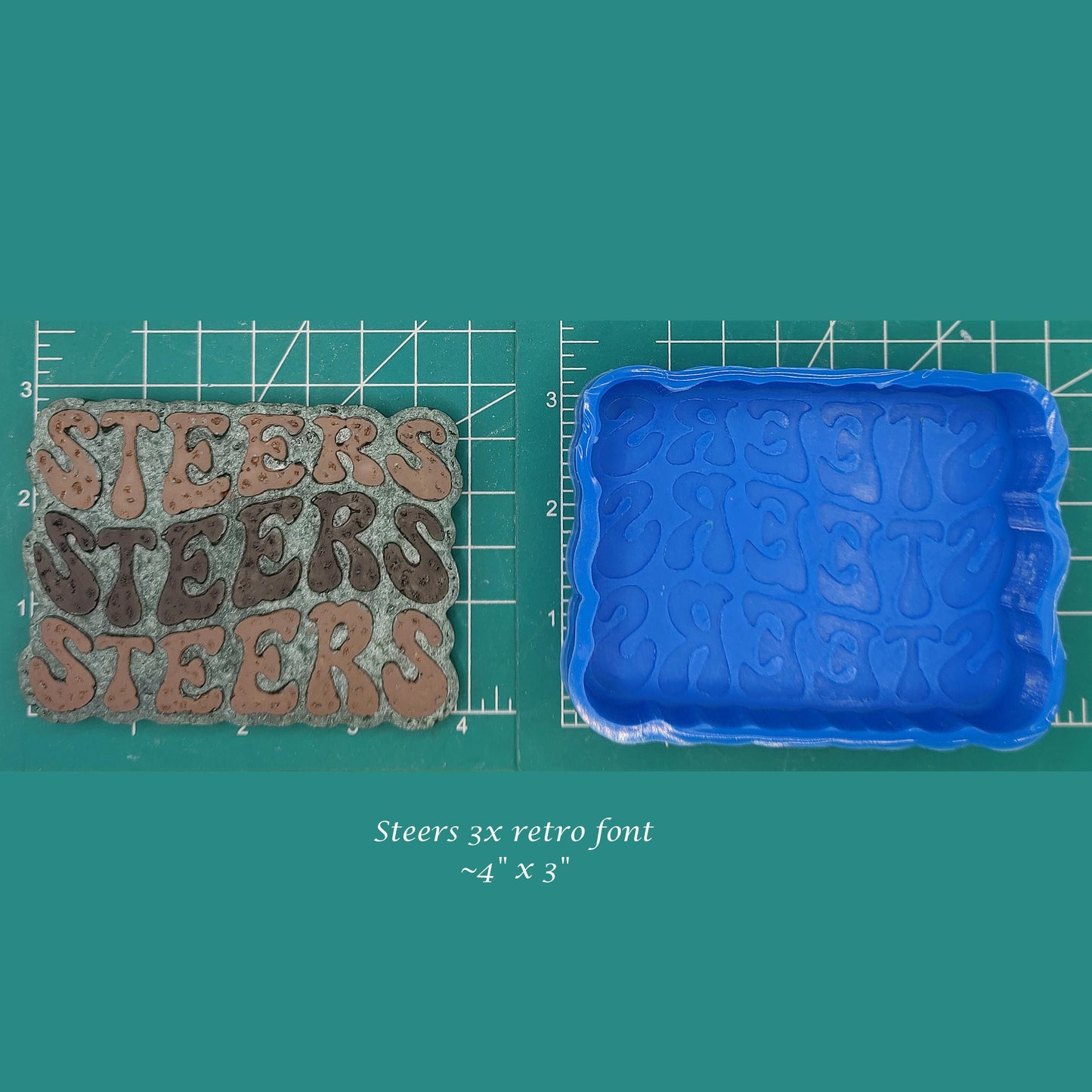 Steers Steers Steers - Retro Font - Silicone Freshie Mold